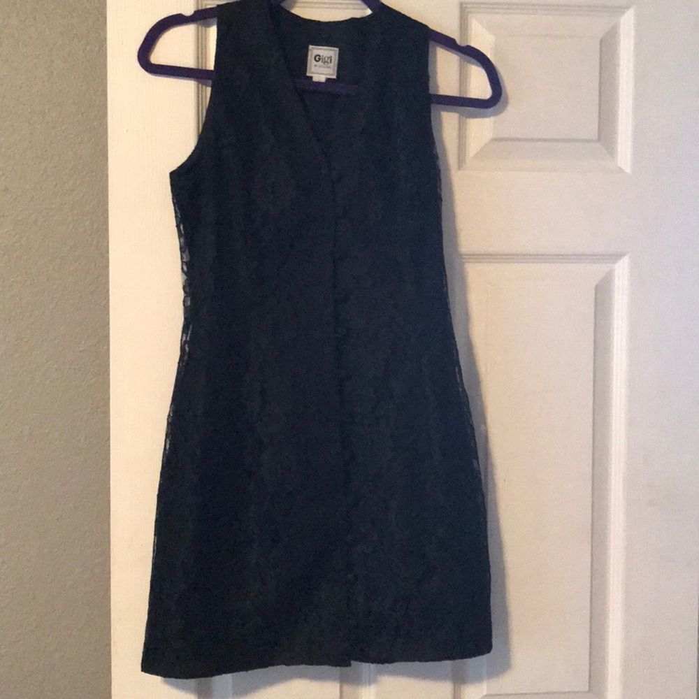 Little black dress, in lace